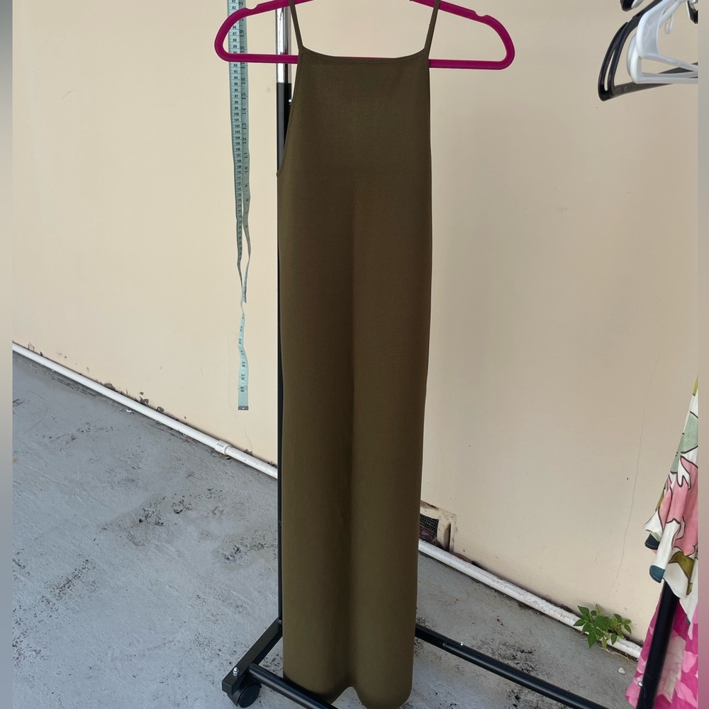 Massimo Dutti Green Knit Spaghetti Strap Slip Dress - Picture 7 of 14